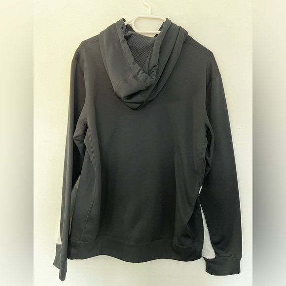 Nike Big Swoosh Hoodie Sweatshirt Therma-Fit Crewneck Jumper Black - Picture 5 of 6